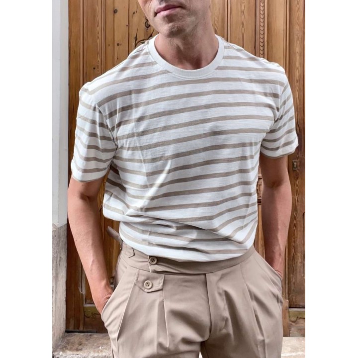 Camiseta rayas hombre "Gondoliere" beige