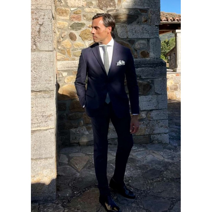 Traje hombre azul rayas Vittorio