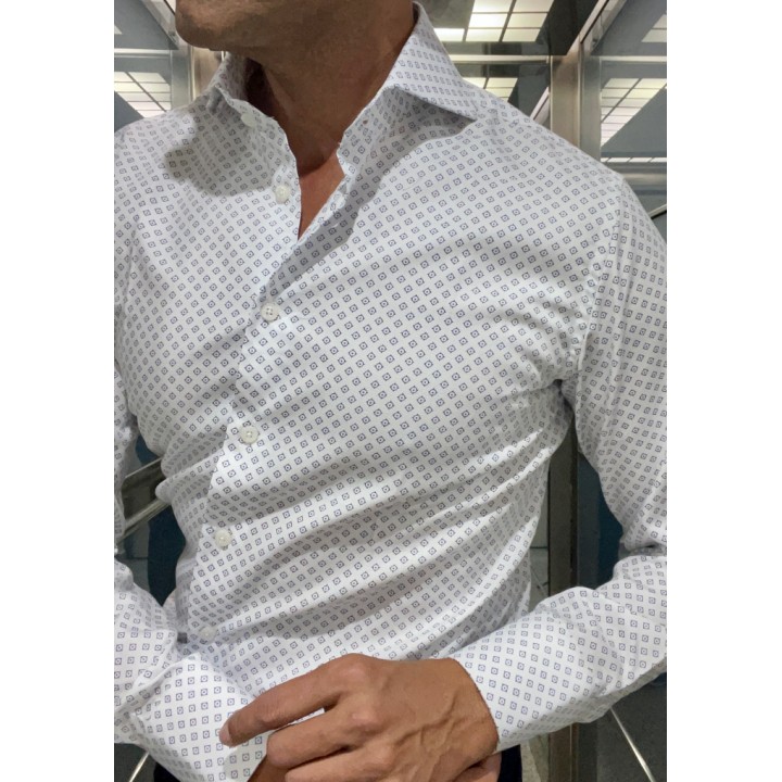 Camisa blanca estampada Ferrero Uomomania