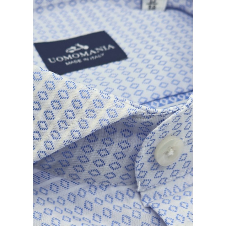 Camisa blanca cuello italiano dibujo Vittorio