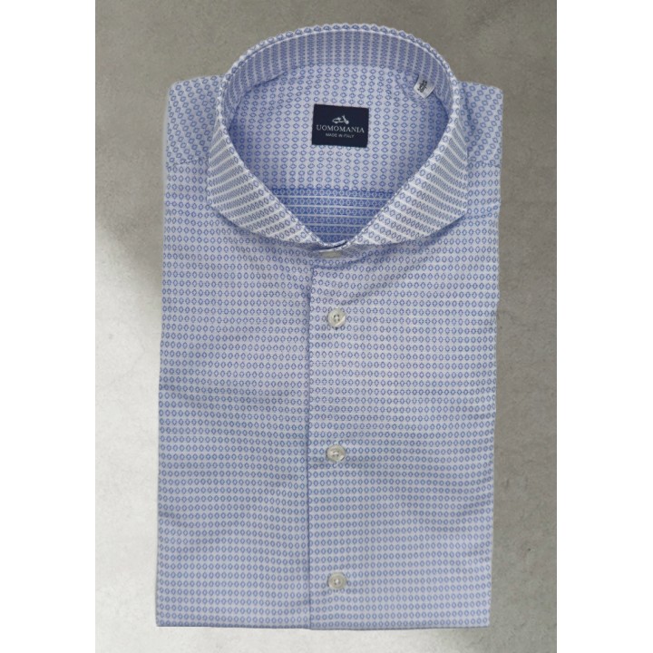 Camisa blanca dibujo azul claro Vittorio