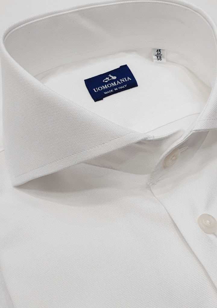 Camisa blanca cuello italiano hombre UOMOMANIA MILANO