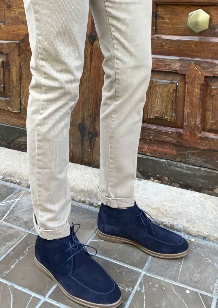 Botín cordones hombre Aosta Azul marino