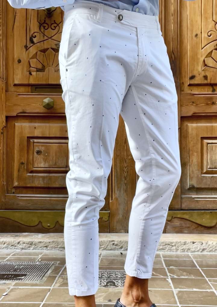 Pantalón blanco de hombre "Virgola"