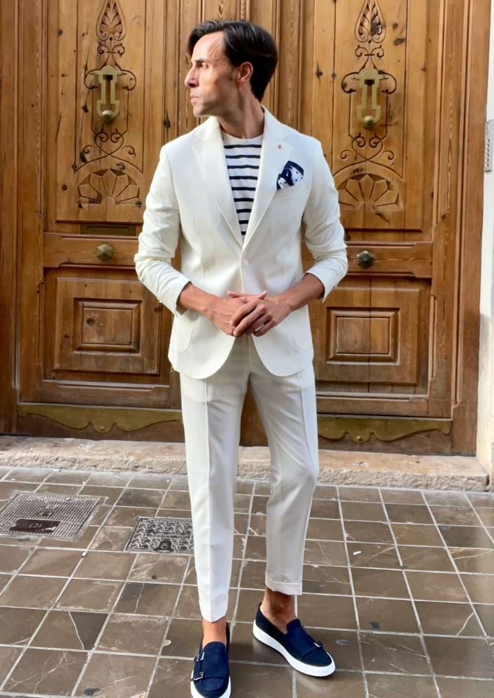 Traje blanco de hombre "Portocervo"