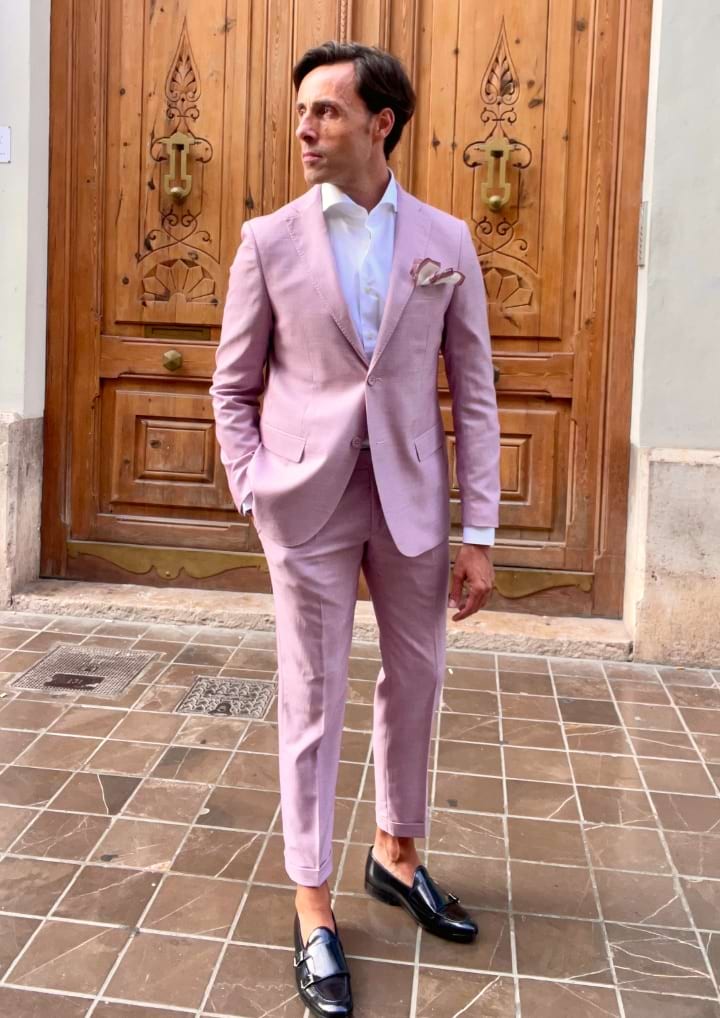 Traje rosa de hombre "Simone Bottega"