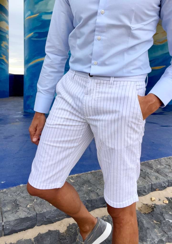 Bermudas "Righe" blanco